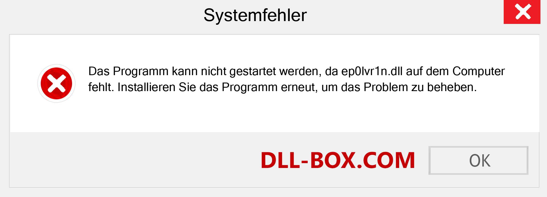 ep0lvr1n.dll-Datei fehlt?. Download für Windows 7, 8, 10 - Fix ep0lvr1n dll Missing Error unter Windows, Fotos, Bildern