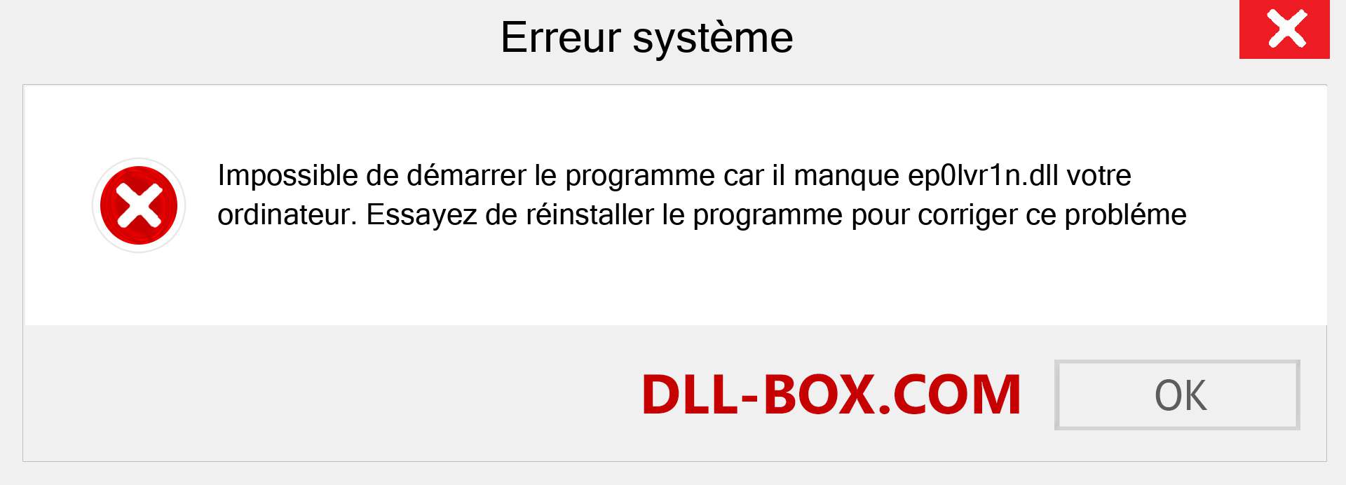 Le fichier ep0lvr1n.dll est manquant ?. Télécharger pour Windows 7, 8, 10 - Correction de l'erreur manquante ep0lvr1n dll sur Windows, photos, images